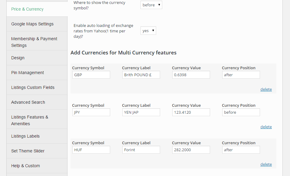 Automatic multi currency conversion