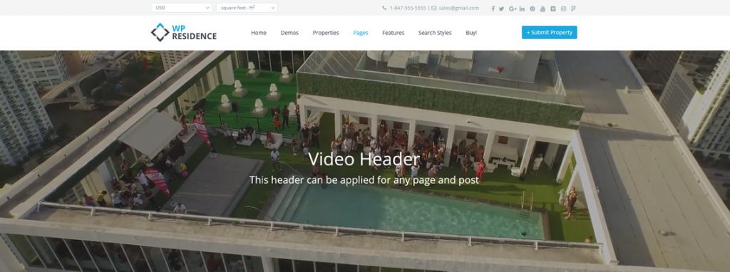 Real Estate Homepage with Video Header