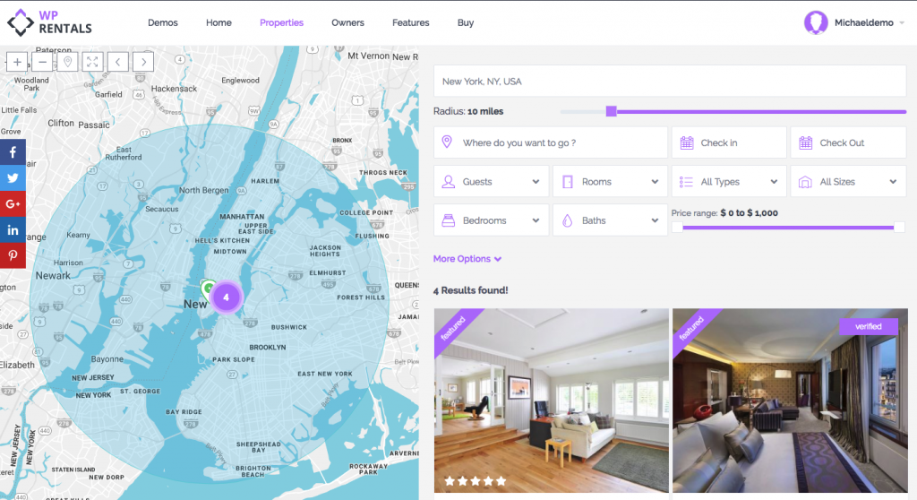 Radius Geolocation Search in Wp Rentals